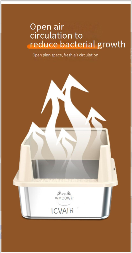Cat Supplies stainless steel cat litter box anti splash cat litter box top entry cat litter box odor isolation_voghion.com