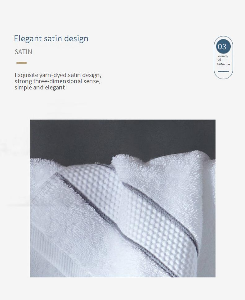 Ręczniki kąpielowe Premium z satynowym obszyciem, 100% bawełny, lekkie i bardzo chłonne, szybko schnące, idealne do codziennego użytku_voghion.com