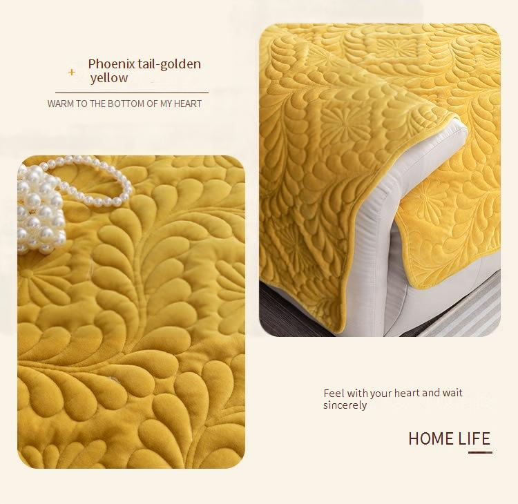 Flannel Sofa Cover - Thick Anti-Slip Cushion Cover For Leather Couches (Milk Velvet Fabric Non-Slip Backing Cozy & Warm Machine Washable)_voghion.com