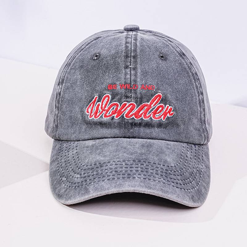 New Embroidered Letter Baseball Cap, Washed Cotton Retro Duckbill Cap, Korean Version Ins Versatile Men's And Women's Sun Hat_voghion.com