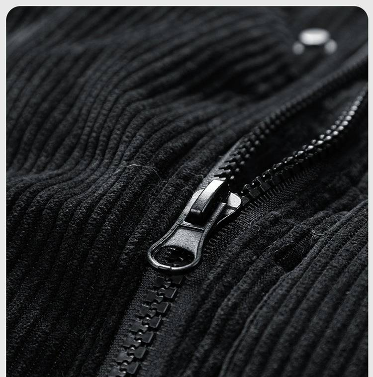 Stand Collar Cotton Jacket Men's Winter Windproof Plus Velvet Thickened Cotton Jacket Couple Thickened Corduroy High Quality_voghion.com