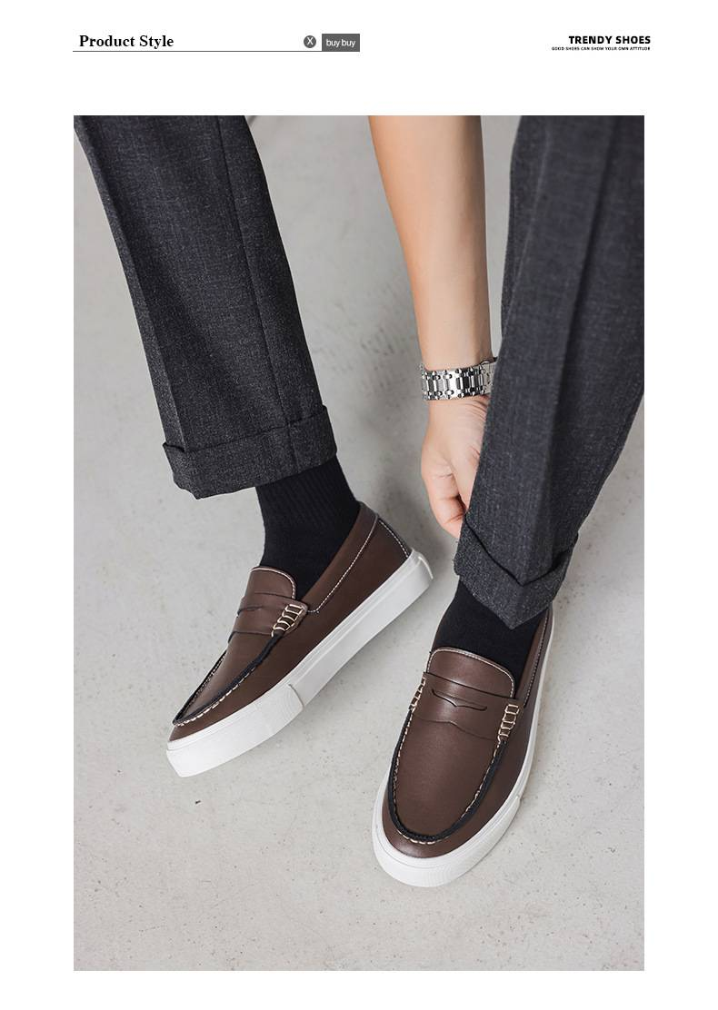 Sommer-Loafer, britische Freizeitschuhe, Herren-Lederschuhe, Bean-Schuhe, Schnürschuhe, im Internet bekannte und beliebte Herrenschuhe_voghion.com