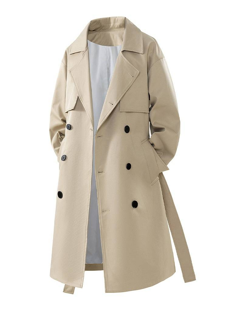 Men's Long Wool Trench Coat - Oversized Korean Style Double-breasted Overcoat With Belt For Autumn Winter Fashion_voghion.com