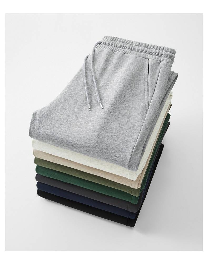 Unisex Loopback Jogger Pants – Minimalist Drawstring Cuffs, Mid-Rise Cotton-Blend Straight Leg (S-2XL, Black/Navy/Olive/Stone)_voghion.com