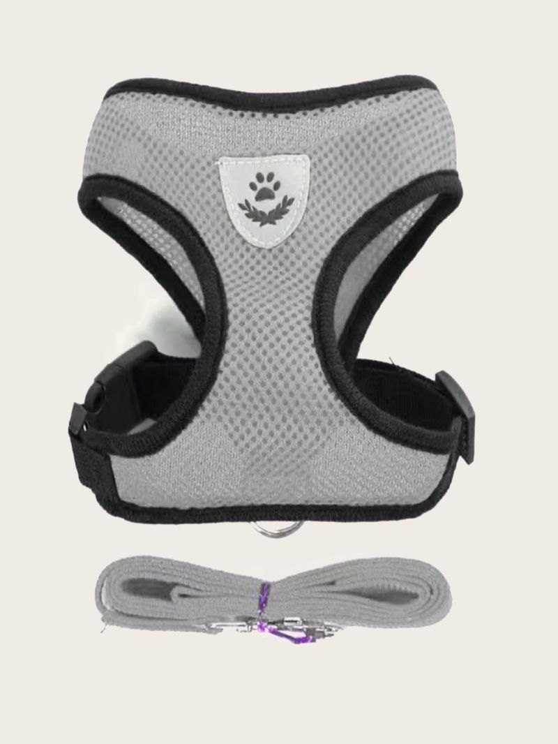 A Set Of Dog Leash, Pet Harness, Dog Collar - Vest - Style Dog - Walking Essential For Outdoor Use_voghion.com