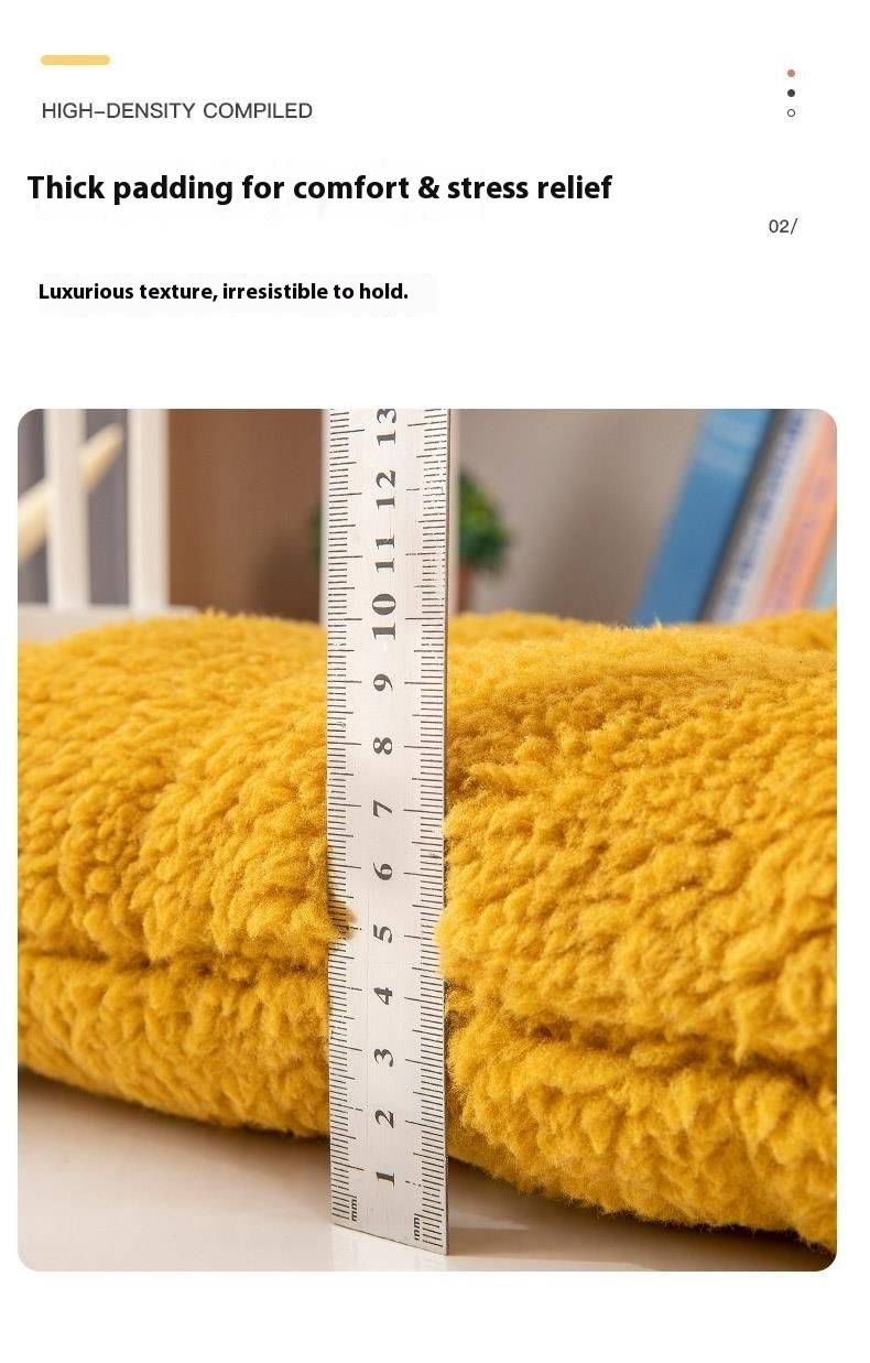 Cuscino per divano in pile Sherpa - Cuscino universale ultra morbido e spesso con lacci antiscivolo, 40x40 cm/45x45 cm, eleganti motivi solidi e geometrici_voghion.com