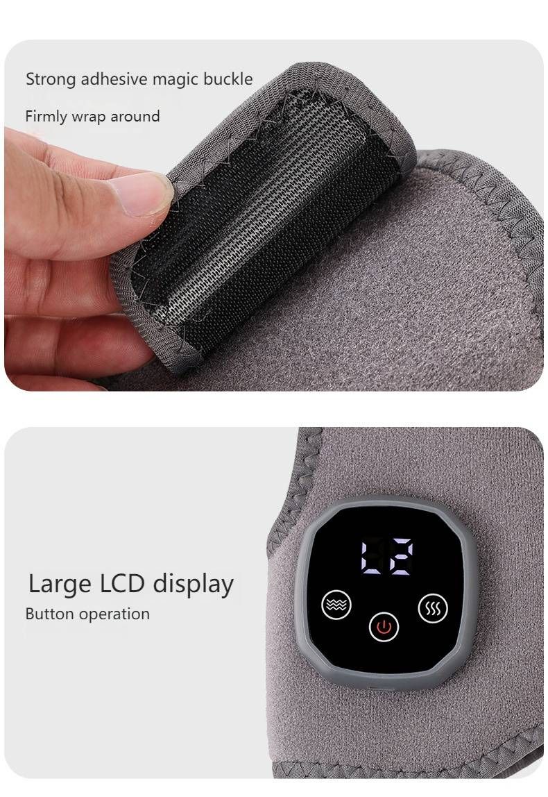 Smart Ankle Massager With Graphene Heating & Vibration Therapy - Wireless Charging Foot Wrap For Joint Pain Relief (Grey/Black)_voghion.com