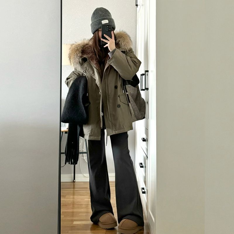 Zimowy damski płaszcz puchowy o długim fasonie ze sztucznego kożucha – ciepła kurtka z podszewką z polaru w rozmiarach Petite i Standard_voghion.com