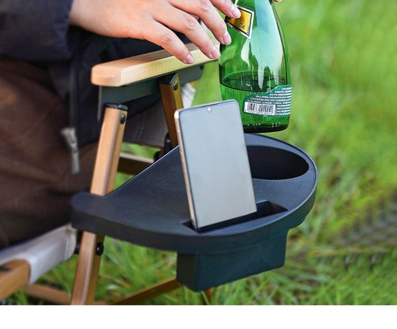 Outdoor Kemet chair side storage lounge chair, backrest tray, camping accessories, folding universal cup holder tool_voghion.com