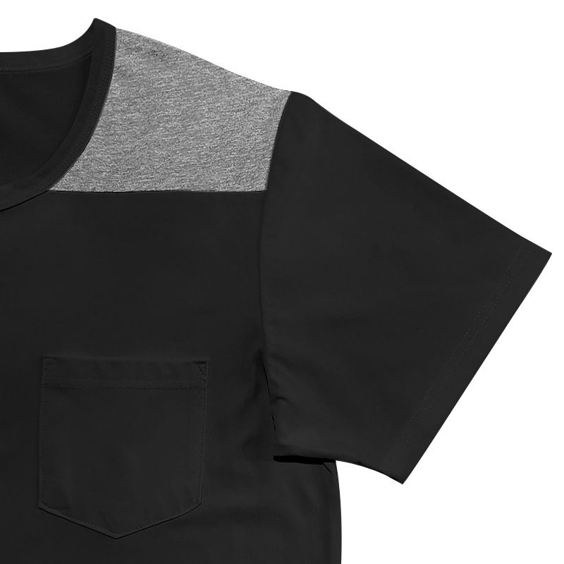 2024 Sommer Herren Button-Up T-Shirt Color Block Thin Henry Kurzarm Top für Männer_voghion.com