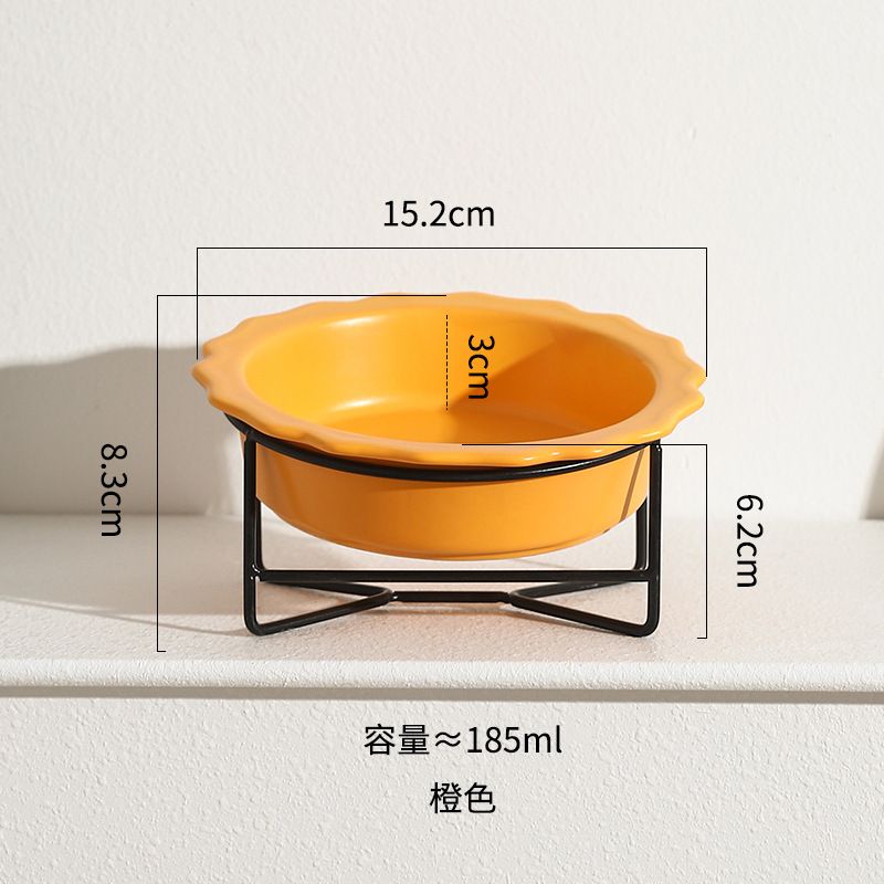 Keramik-Trinknapf mit Halsschutz für Haustiere, großes Fassungsvermögen, schräg, für Katzen, Reisfutter, Großhandel_voghion.com