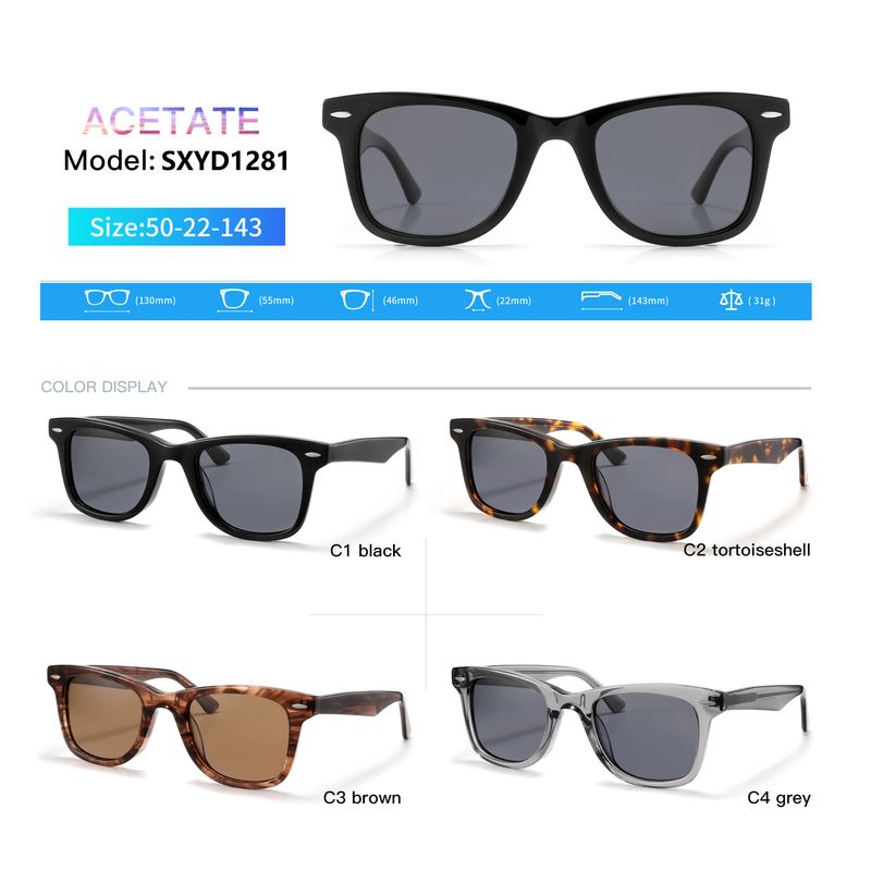Luksuzna trendovska modna UV400 dizajnerska po meri polarizirana acetatna očala TAC Len sončna očala za ženske in moške_voghion.com