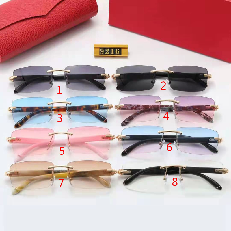 Nuovi occhiali da sole poligonali alla moda da donna senza montatura, lenti oceaniche alla moda, occhiali da sole stile 9216_voghion.com