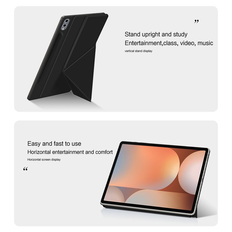 Custodia per Samsung GalaxyTab S7/S8 - Smart Wake and Sleep, adsorbimento magnetico, portapenna, regolazione del supporto per apprendimento, intrattenimento, ecc._voghion.com