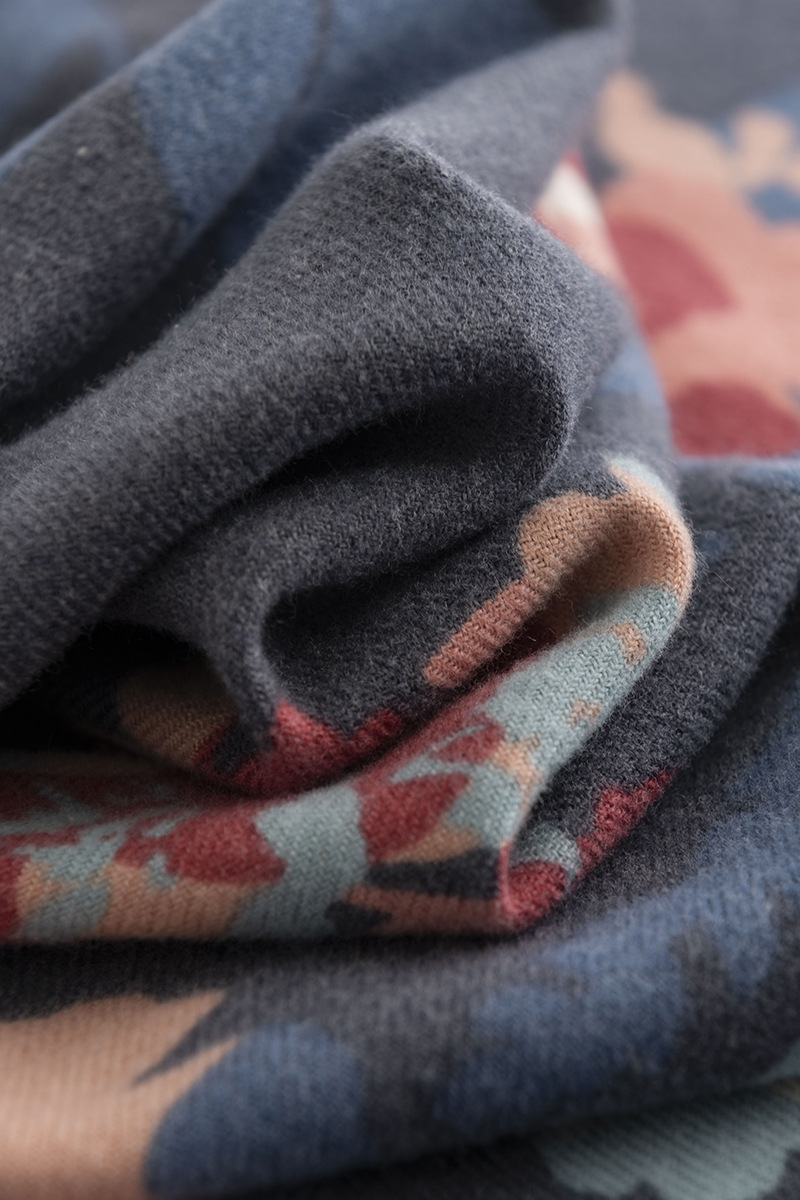 Sciarpa calda in cashmere artistico da donna invernale stampata 2024, scialle in stile etnico_voghion.com