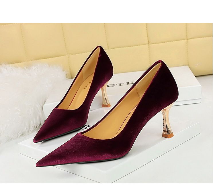 1818-2 Scarpe singole con tacco alto in metallo Xishi, stile banchetto, alla moda e minimaliste, con punta bassa e in camoscio_voghion.com