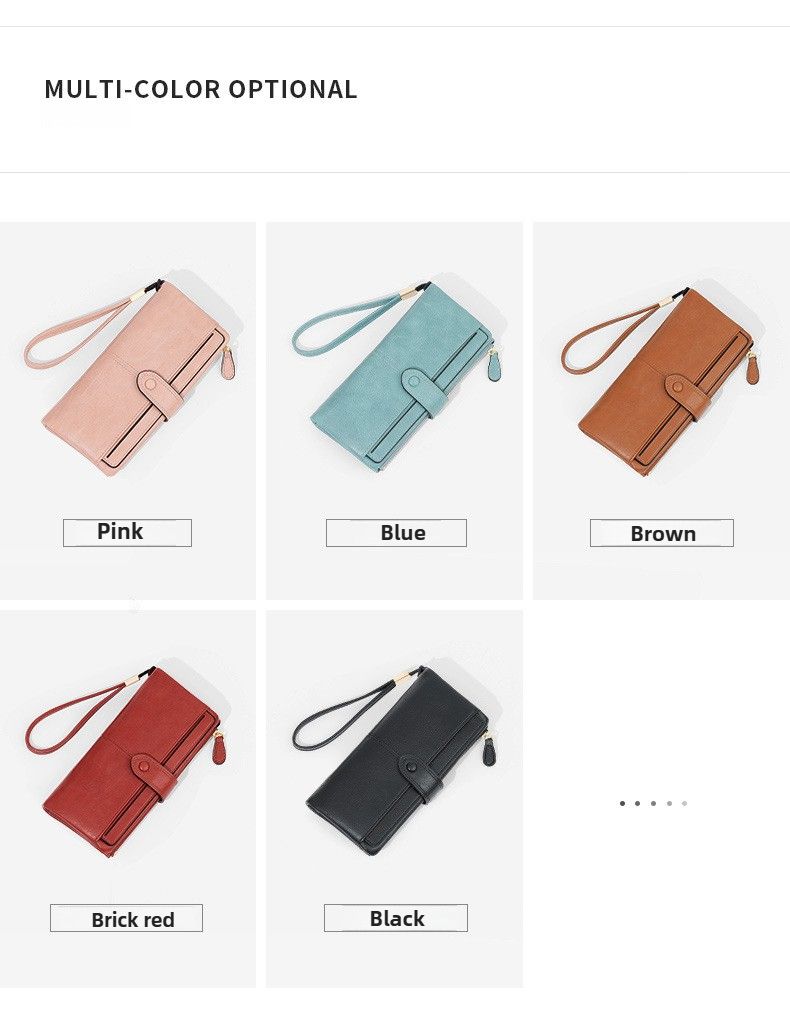 Cartera de cuero retro japonesa para mujer: billetera plegable ultrafina con monedero con cremallera y múltiples ranuras para tarjetas._voghion.com