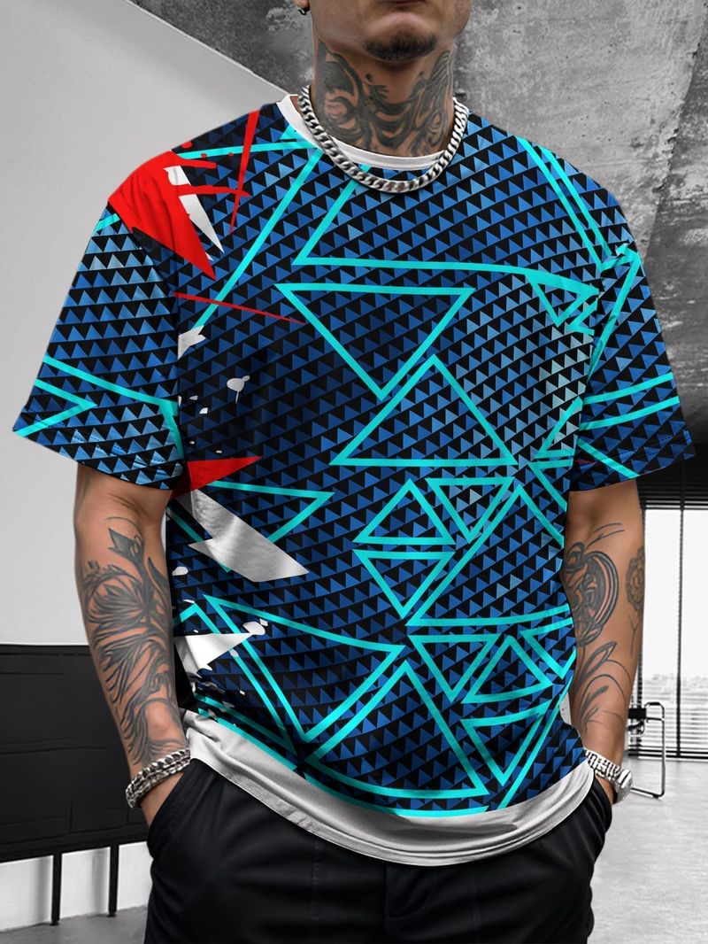 Sommer Neue Herren Kontrastfarbe Street Style Patchwork Modisch Lässig Atmungsaktiv Vielseitig Kurzarmhemd_voghion.com