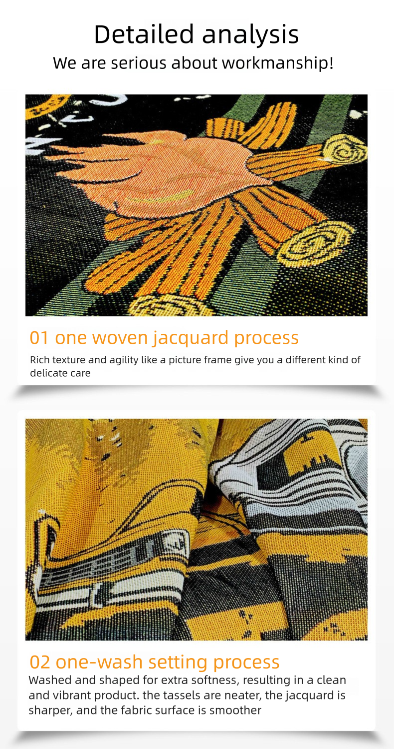 Vochtbestendige picknickmat voor buitenkamperen, jacquard wandtapijt, kattenbestendige volledige deken voor op de bank, verdikte deken_voghion.com