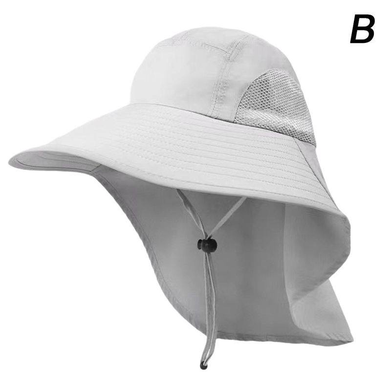 Nuovi arrivi Cappello da pescatore a tesa larga con copricollo da uomo, estivo, traspirante, con visiera protettiva anti UV UPF50_voghion.com