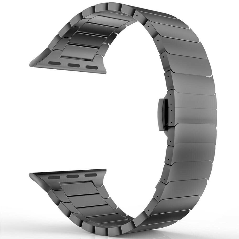 Lämplig för Apple Watch klockarmband i rostfritt stål Bamboo en pärla metall titanfärgad apple watch klockarmband_voghion.com