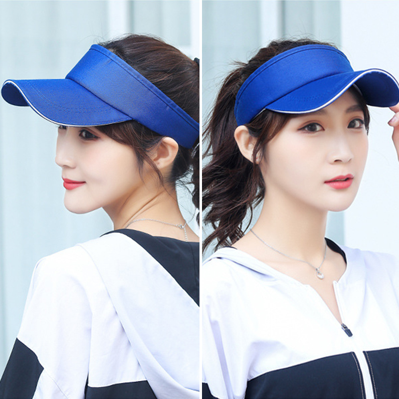 Summer Breathable Sun Hats Men Women Adjustable Visor UV Protection Empty Top Hat Solid Sports Tennis Golf Running_voghion.com