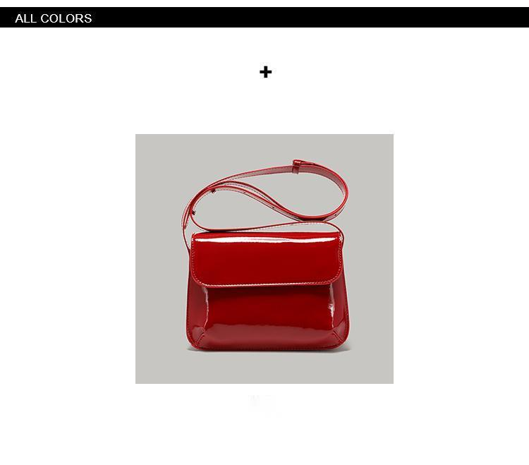 UR borsa quadrata piccola in pelle laccata di alta qualità per l'estate 2024 da donna, nuova borsa semplice rossa sotto le ascelle, nicchia in stile western_voghion.com