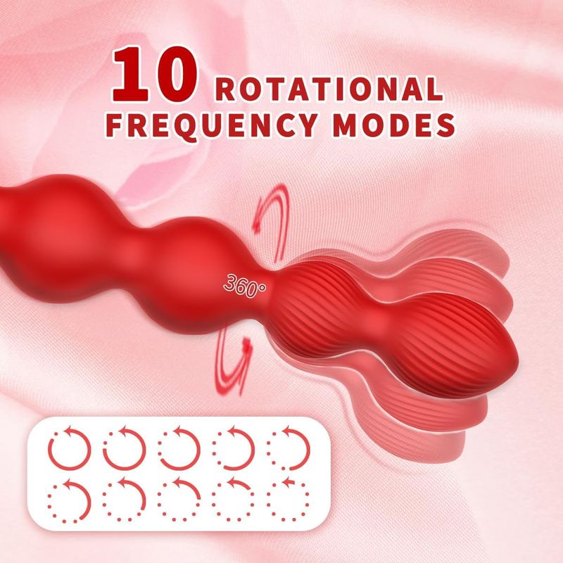Leejoy Rotating Anal Beads Anal Butt Plug,10 Rotate Twist And Vibrating Modes, Prostate Massager Anal Vibrators For Men, Remote Control Rose Toy For_voghion.com