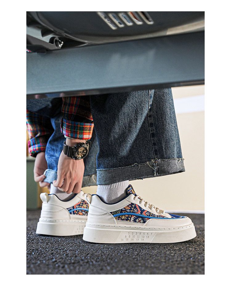 Uudet hengittävät miesten kengät monipuolinen trendikengät niche design alustakengät kangaskengät urheilu rento pienet valkotaulukengät_voghion.com