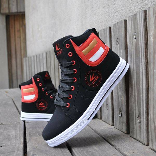 Men's Casual High-Top Sneakers With Lace-Up Design, Breathable PU Upper & Durable Rubber Sole For Running, Walking & Daily Wear (Sizes 39-48)_voghion.com