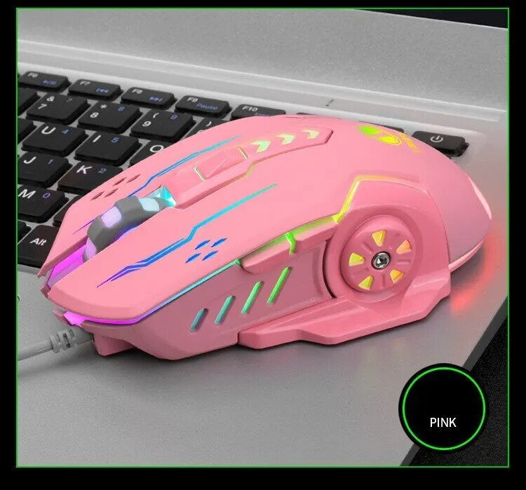Przewodowa mysz mechaniczna do gier USB Luminous Light Regulowana optyczna mysz dla graczy do gier komputerowych_voghion.com