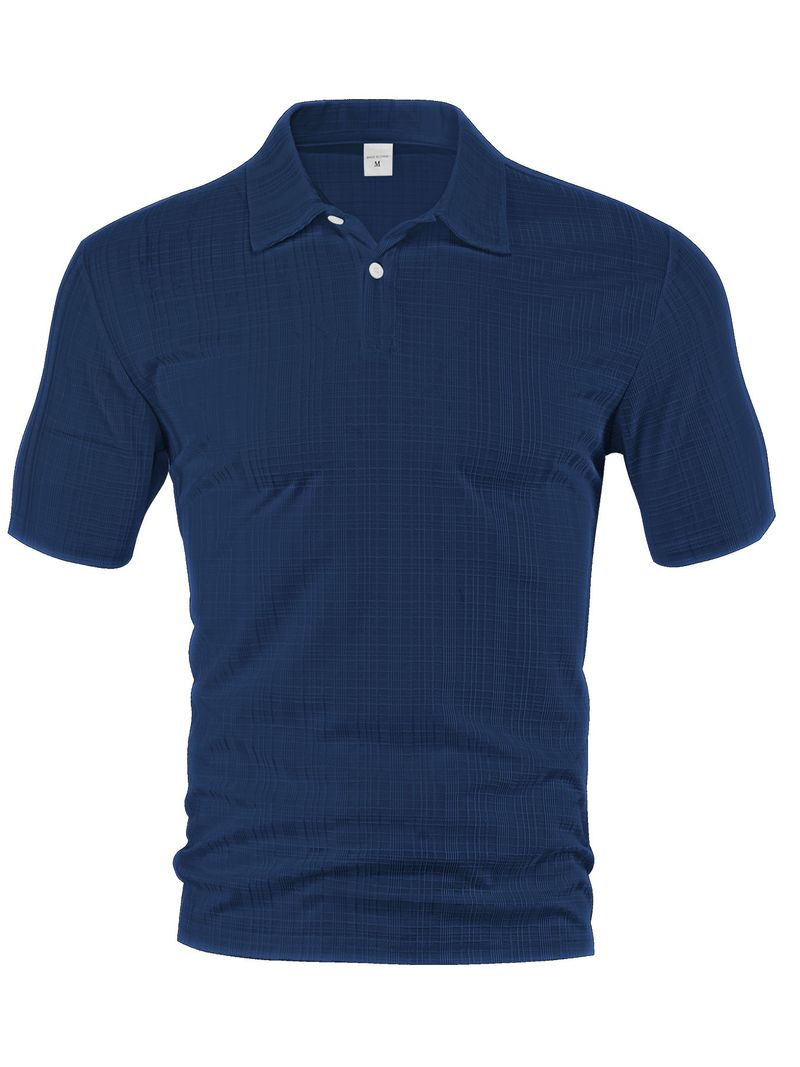 Herren Poloshirt, Sommer, einfarbig, kurzärmelig, Polyester, kleines quadratisches Revers_voghion.com