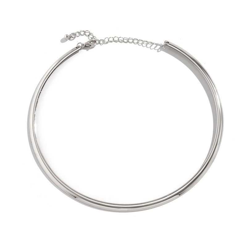Collana elegante e semplice con cerchi spessi e torce per donna, collare girocollo alla moda 2024, gioielli di moda sul collo_voghion.com