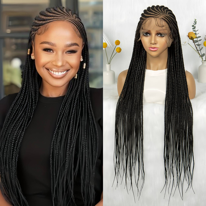 Vollspitze Zopf Zopf ganze Perücke 200 % Dichte Spitze Perücke Stil Mode Temperament täglichen Verschleiß_voghion.com