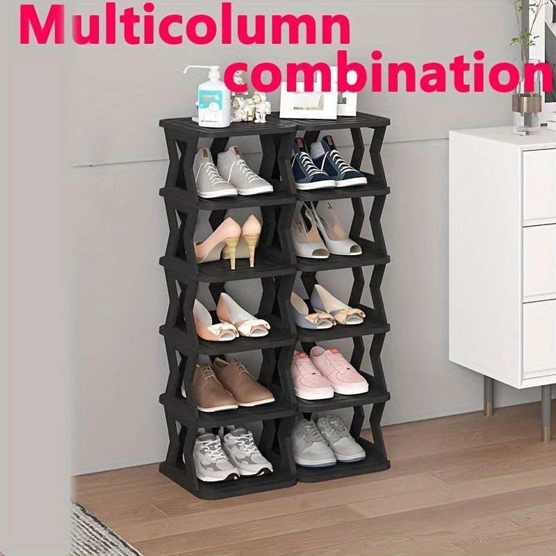 Schuhregal, Eck-Schuhregal mit 9 Ebenen, freistehend (9-stufig, schwarz, 1 Stück)_voghion.com