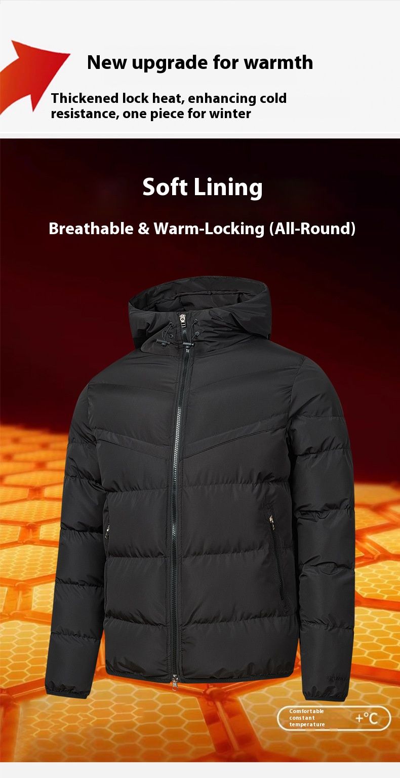 Strapazierfähige Winterjacke für Herren mit Kapuze – Dicker Baumwollmantel für Outdoor-Sport und Freizeit, Winddicht und warm, Schwarz, Khaki, Grau, Armeegrün_voghion.com