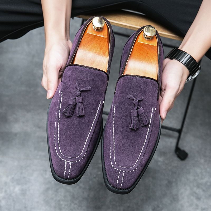 New Fashion Genuine Leather Tassel Business Casual Loafer Shoes For Men Black Business Formal Leather Shoes For Daily Office Casual Men's Shoes For Dr_voghion.com