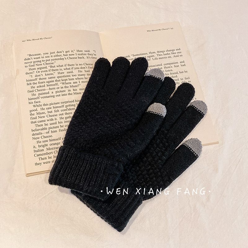 Women's Winter Knit Touchscreen Gloves, Thick & Warm Fleece Lined, Windproof For Riding, Cycling & Daily Use Touch Screen Female_voghion.com
