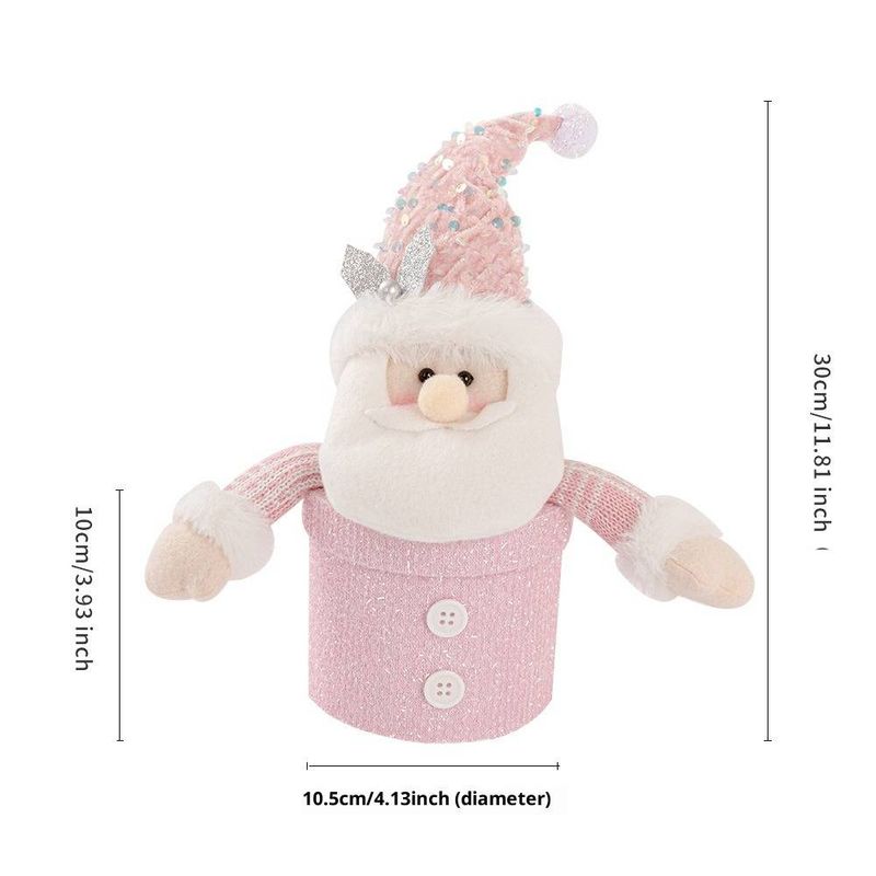 Glitter Christmas Gift Bags With Handle - Festive Pink Holiday Party Favor Pouches For Candy, Apples & Small Presents_voghion.com