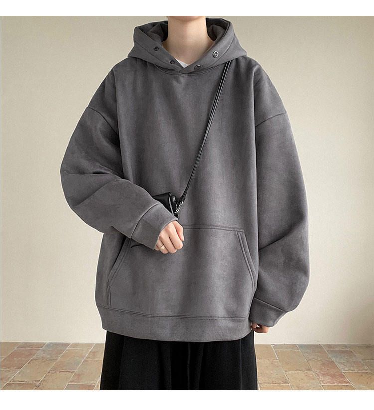 2024 Frühlings-Wildleder-Kapuzenpullover für Herren, trendige einfarbige Jacke_voghion.com