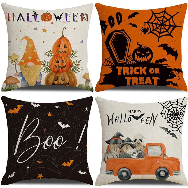 Halloween Dekoration Home Leinen Kissenbezug lustige Kürbiskopf Sofa Kissenbezug Kombination_voghion.com