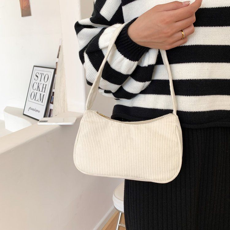 Borsa a tracolla piccola quadrata in velluto a coste retrò alla moda, in peluche, a tracolla singola, autunno e inverno_voghion.com