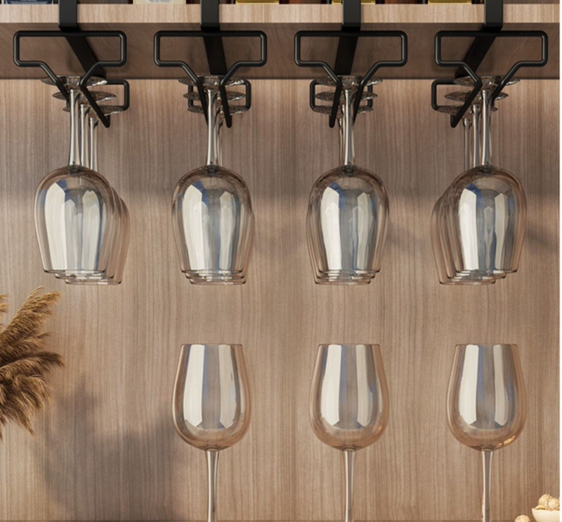Armoire à vin inversée sans perçage, étagère de rangement en verre haut de gamme, luminaire suspendu pour la maison, pièce décorative de luxe_voghion.com