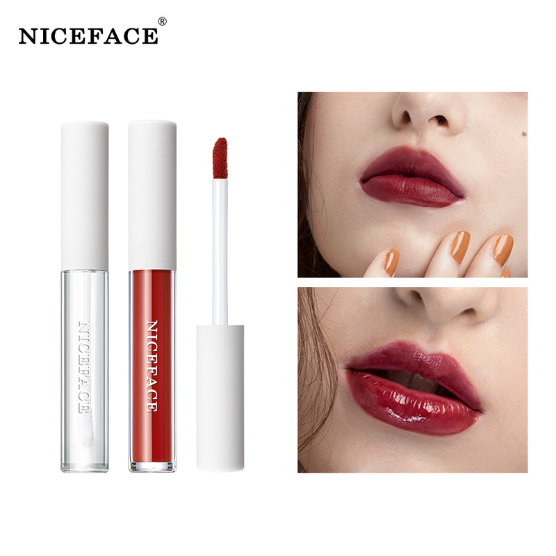 Niceface – Mattes, antihaftbeschichtetes Cup-Set mit Lipgloss mit flüssiger Textur_voghion.com
