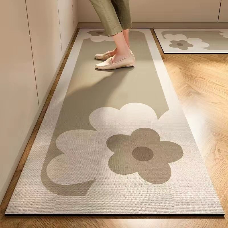 Teppich, hell, luxuriös, cremefarben, für Wohnzimmer, Badezimmer, Kieselalgen, Schlamm, Bodenmatte, Samtteppich, saugfähig, rutschfest_voghion.com