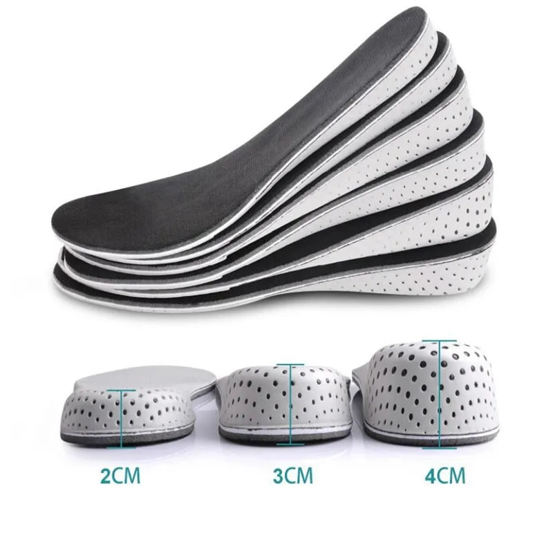 Height Increase Insole 1 Pair Hard Breathable Memory Foam Heel Lifting Inserts Lifts Shoe Pads Elevator Insoles for_voghion.com