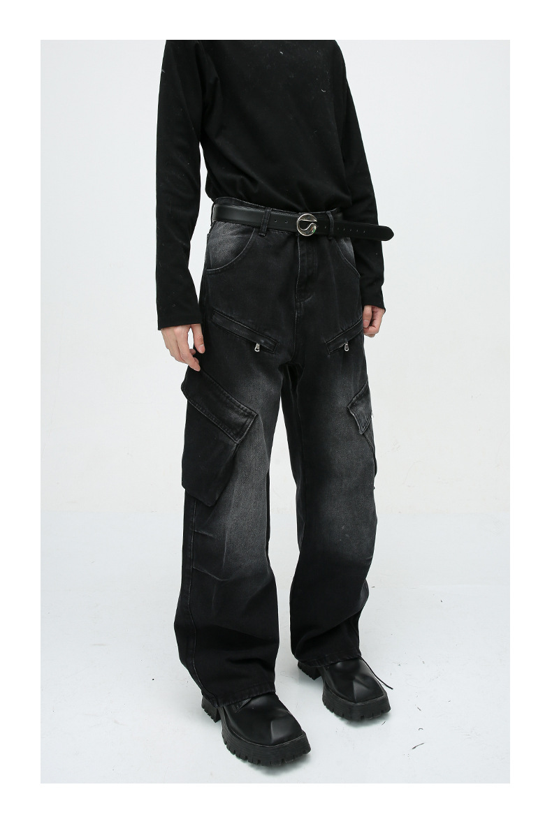 Nya Retro Loose Straight Pants Cargo Jeans för män_voghion.com