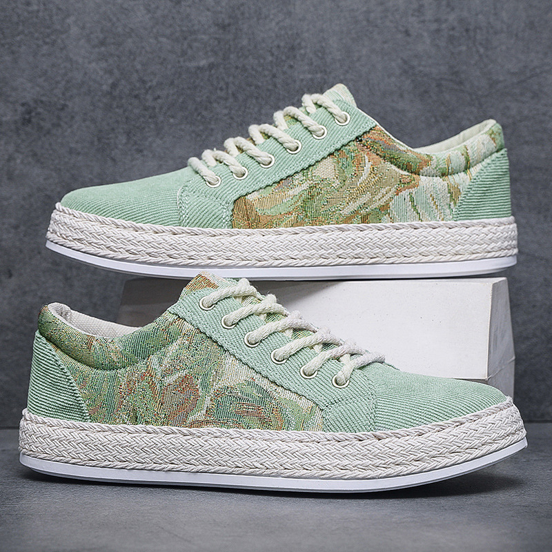 Scarpe da pescatore alla moda con lacci in velluto a coste fresco piccolo da uomo autunno 2025 nuove 32146_voghion.com