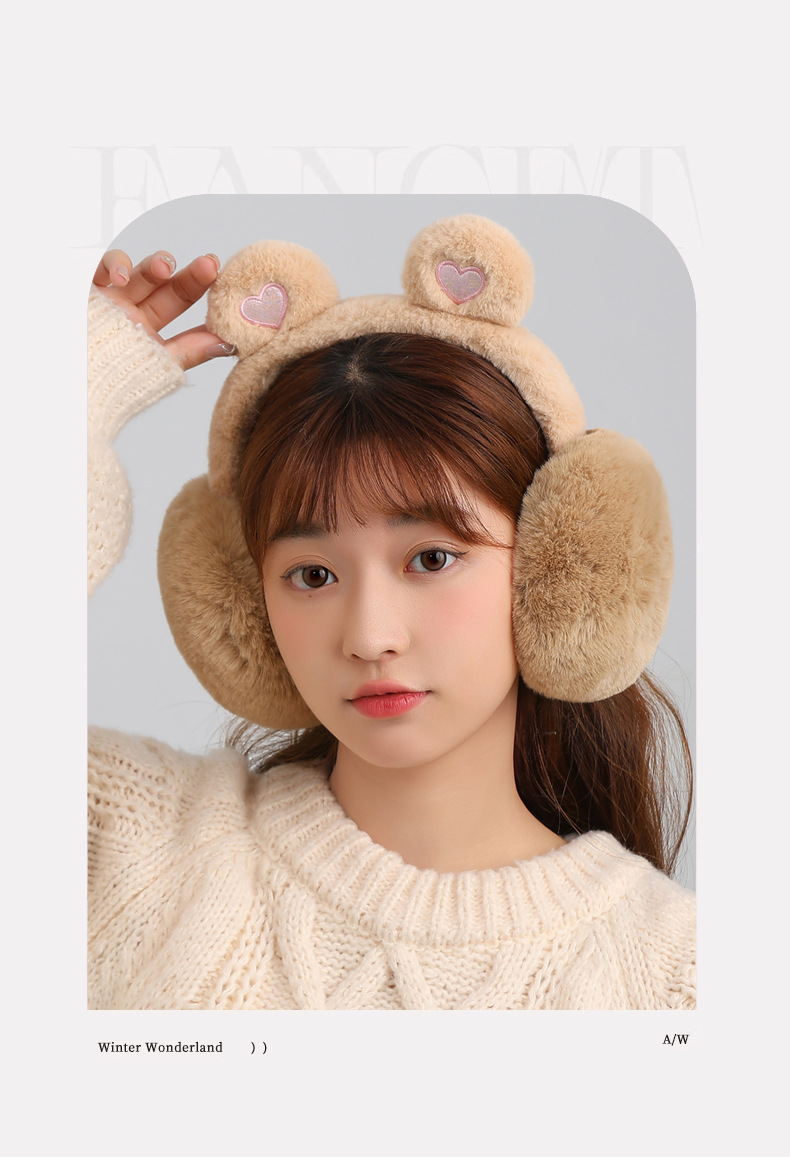 Korean Version Plush Warm Foldable Winter Protection Student Warmer Cute Anti-Freeze Cycling Ear Muffs_voghion.com