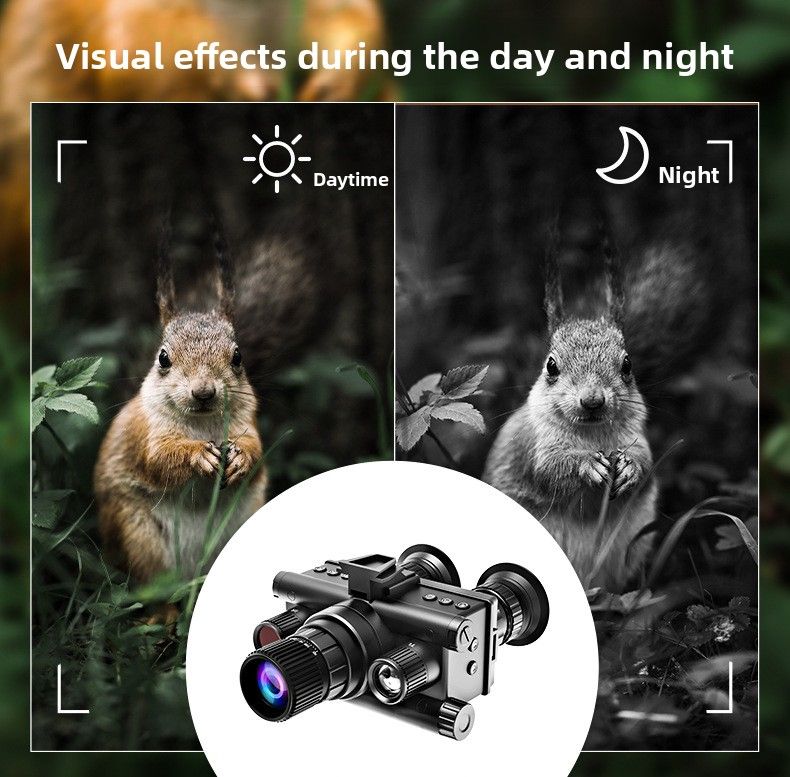 Nuovo dispositivo montato sulla testa, binocolo HD transfrontaliero, doppio schermo rotondo, occhiali da esterno, telescopio per visione notturna a infrarossi_voghion.com